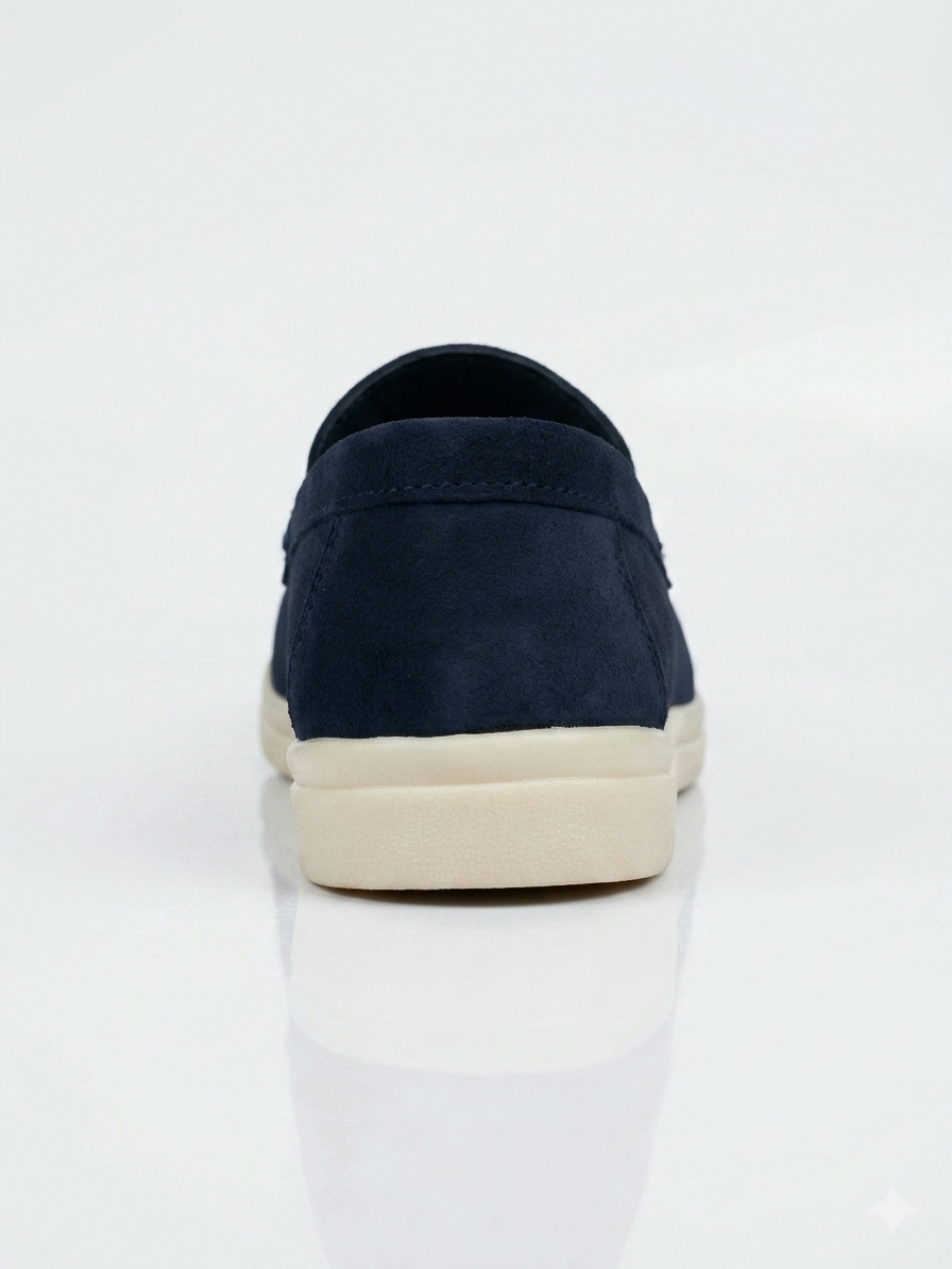 Pepe Cot London Men's Navy Blue Suede Penny Loafers
