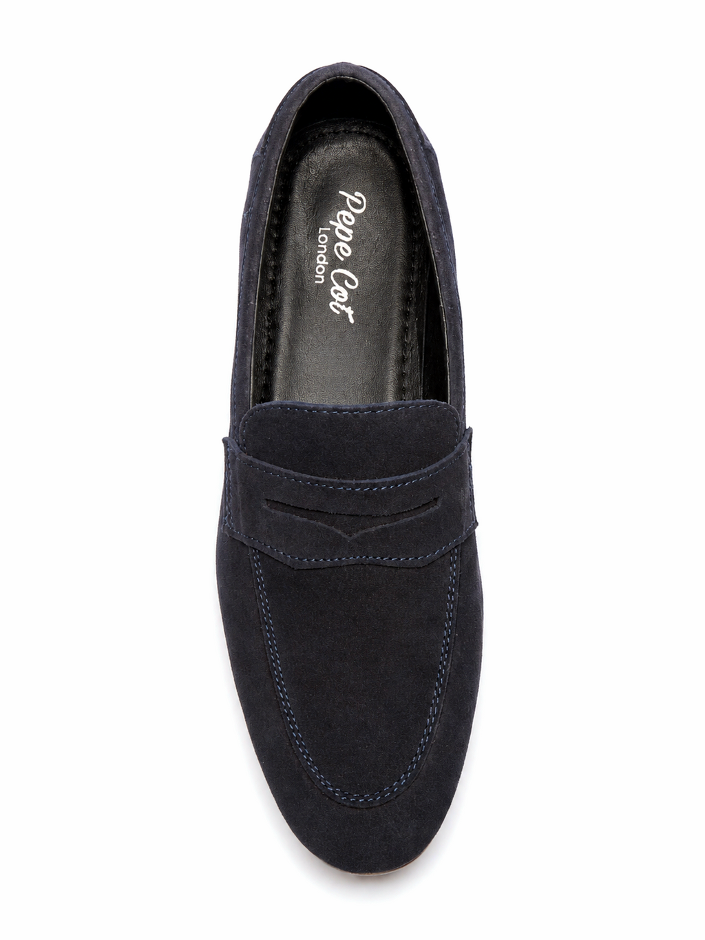 Pepe Cot London Men's Navy Blue Suede Penny Loafers