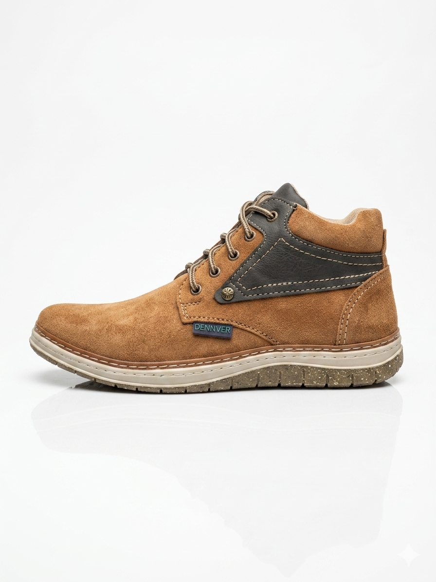 DENNVER Men's Premium Suede Finish Casual Ankle Boots - Lace-Up