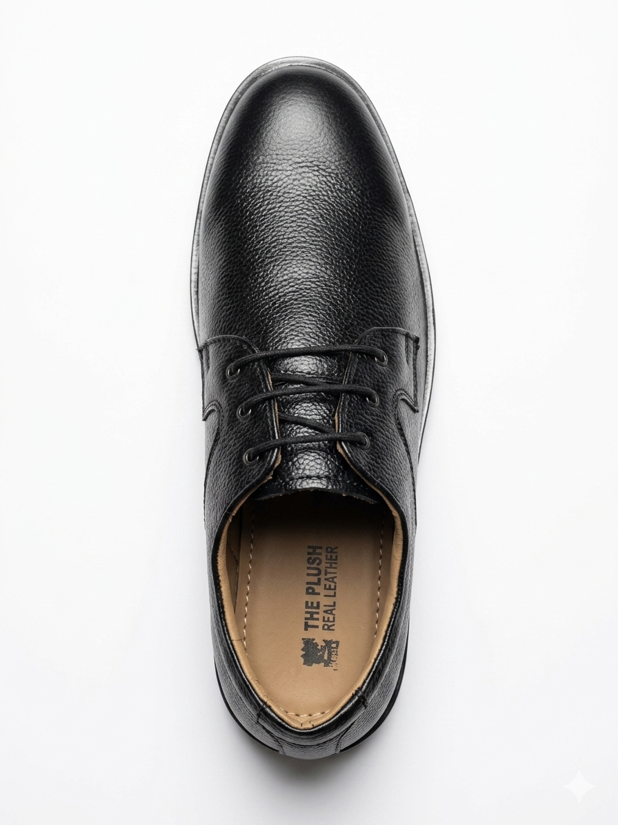 Foreign Shoes Premium Pebbled Leather Lace-Up Formal Shoes for Men