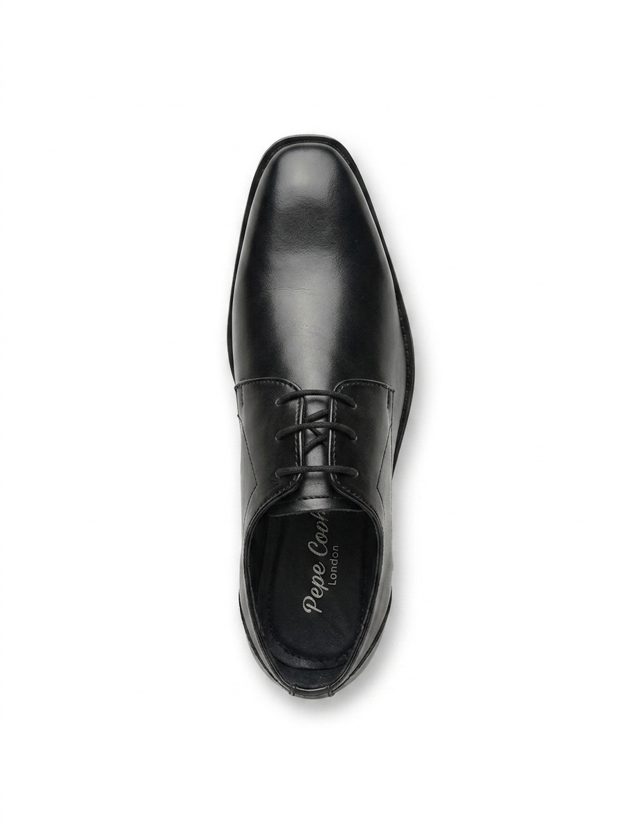 Premium Classic Italian Shape Black Formal Derby Shoes for Men