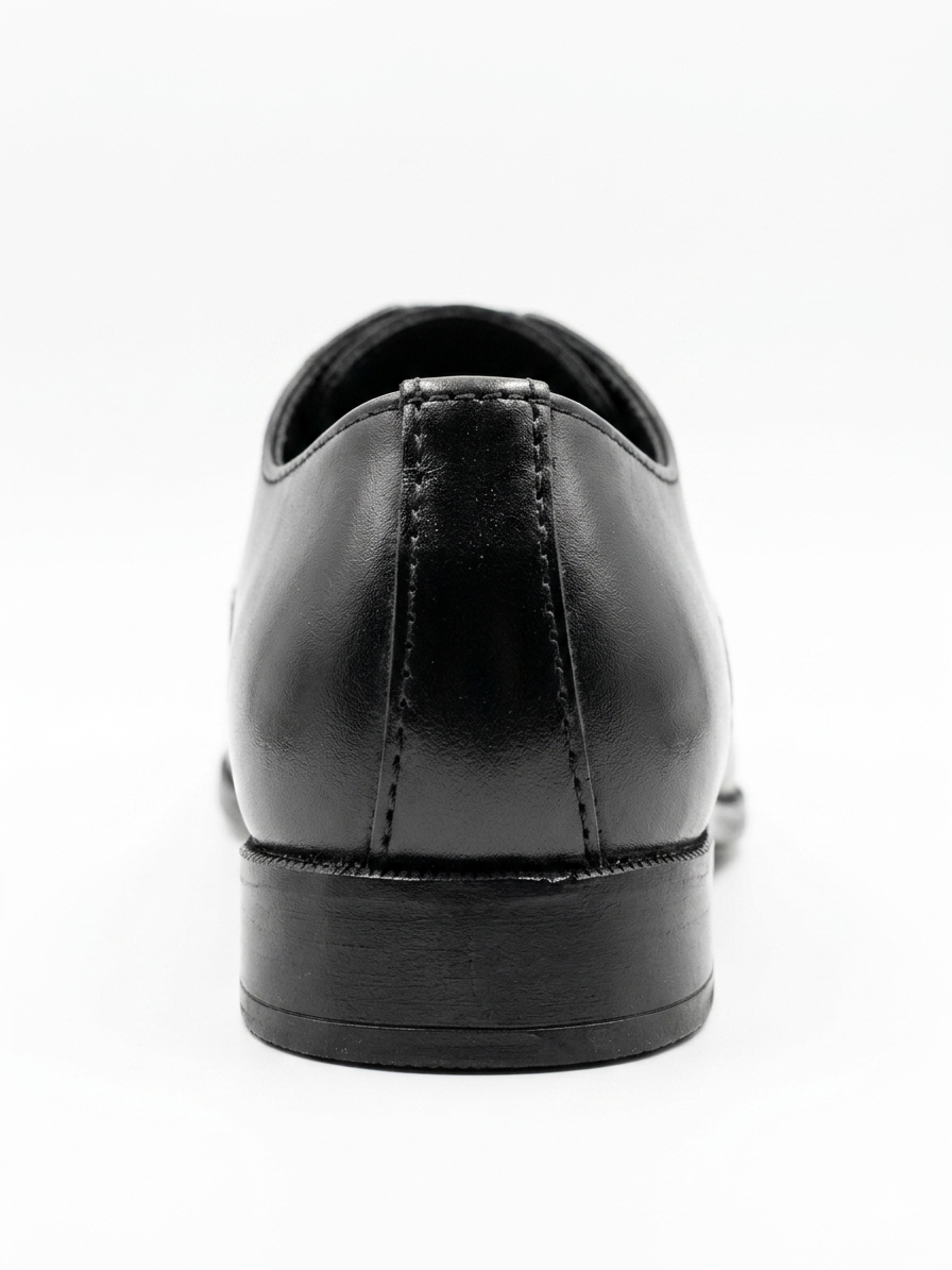 Pepecot London Premium Black Leather Wholecut Shoes - Classic Formal Lace-Up Dress Shoes