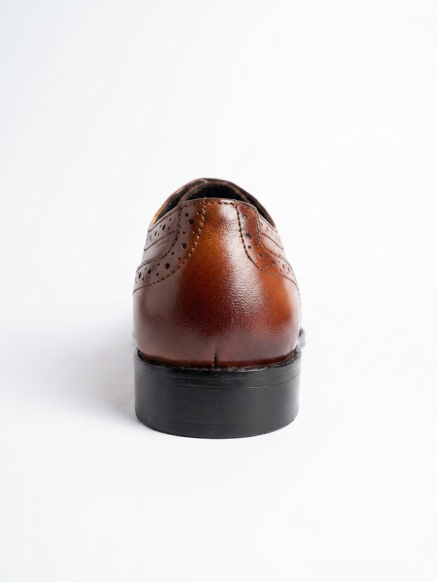 Foreign Shoes Men’s Premium Hand-Finished Crust Leather Brogue Oxfords with Durable Hard Sheet Sole
